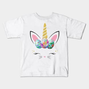 Unicorn Easter T Shirt Girl Easter Bunny bunnicorn Kids T-Shirt